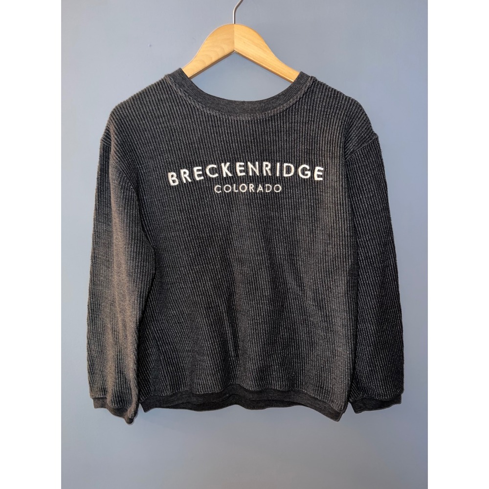 MV‎ Sport Breckenridge Colorado Ribbed Sweatshirt Charcoal Gray Small Pullover